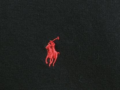 ポロ ラルフローレン 両V スウェット メンズ M ヴィンテージ モデル 裏起毛 トレーナー ワンポイント ポニー 刺繍 無地 黒 ミドルウェイト
