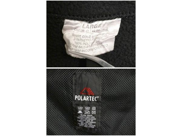 米軍実物 ECWCS GEN2 フルジップ フリース ジャケット メンズ L / ミリタリー アーミー ブルゾン 軍物 黒  無地 ポーラテック ハイネック