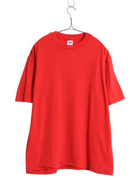 デッドストック 80s USA製 アンビル 無地 半袖 Tシャツ メンズ L / 新品 ヴィンテージ シングルステッチ カットソー トップス ブランク 赤
