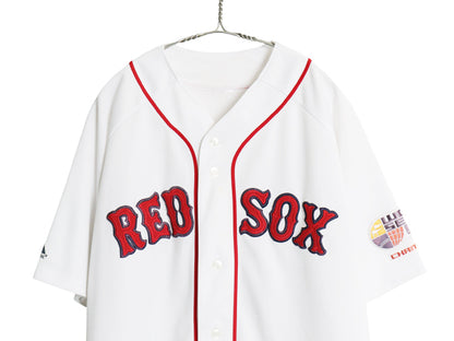 レッドソックス ベースボール シャツ メンズ XXL 程 MLB オフィシャル マジェスティック 大リーグ ユニフォーム ゲームシャツ 大きいサイズ