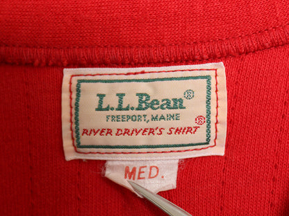 80s USA製 エルエルビーン ヘンリーネック 長袖 Tシャツ メンズ M 古着 ヴィンテージ ロンT アンダーシャツ 2レイヤー カットソー 無地 赤