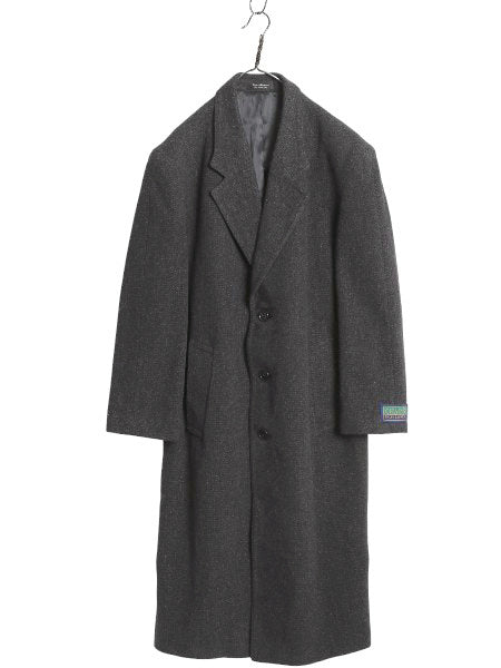 デッドストック 90s チャップス ラルフローレン チェスター ロング コート メンズ L 新品 オールド ポロ ツイード ウール フィールド 濃灰