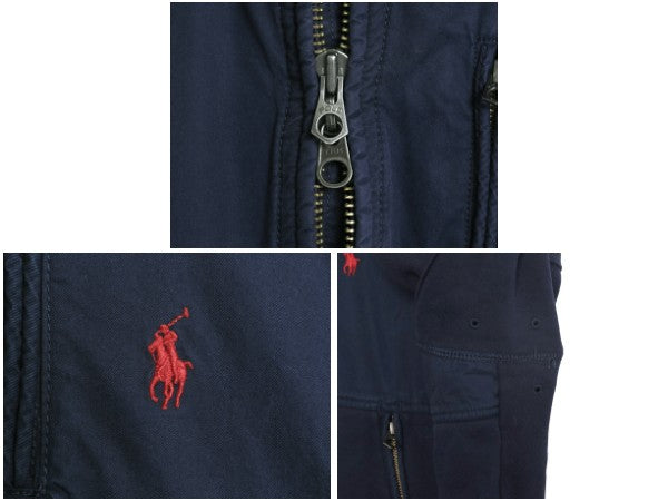 00s ポロ ラルフローレン コットン 切替 スウェット ジャケット メンズ XL / 古着 オールド フルジップ 収納 フード パーカー 大きいサイズ