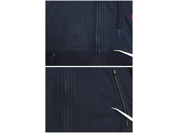 00s ポロ ラルフローレン コットン 切替 スウェット ジャケット メンズ XL / 古着 オールド フルジップ 収納 フード パーカー 大きいサイズ