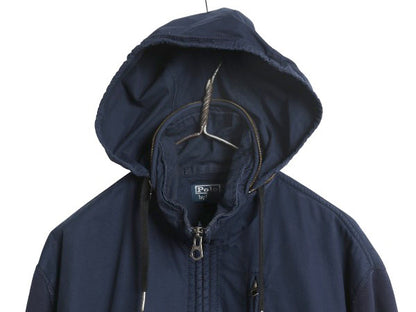 00s ポロ ラルフローレン コットン 切替 スウェット ジャケット メンズ XL / 古着 オールド フルジップ 収納 フード パーカー 大きいサイズ