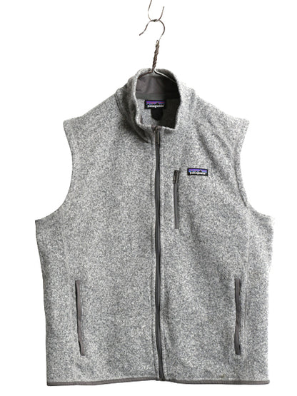 パタゴニア ベターセーター ベスト メンズ L / 古着 15年製 フリース セーター 前開き フルジップ アウトドア ハイネック 重ね着 霜降り 灰