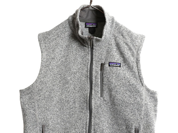 パタゴニア ベターセーター ベスト メンズ L / 古着 15年製 フリース セーター 前開き フルジップ アウトドア ハイネック 重ね着 霜降り 灰