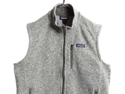 パタゴニア ベターセーター ベスト メンズ L / 古着 15年製 フリース セーター 前開き フルジップ アウトドア ハイネック 重ね着 霜降り 灰