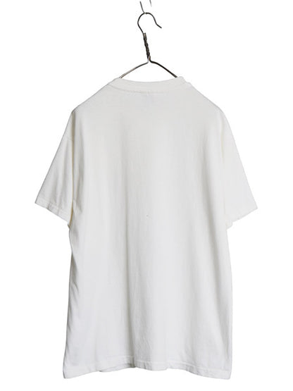 90s USA製 ライオン イラスト プリント Tシャツ メンズ L / オールド アニマル グラフィック ヘビーウェイト コットン シングルステッチ 白