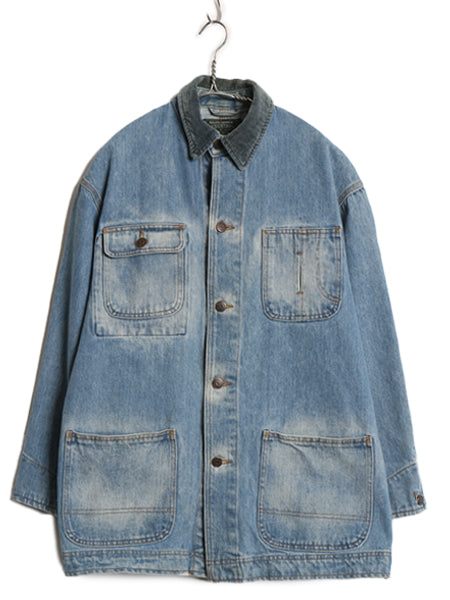 80s 90s ★ ポロカントリー ラルフローレン デニム カバーオール ジャケット レディース メンズ S ヴィンテージ ポロ ガチャポケ ブルゾン