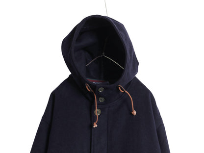 90s ポロ ラルフローレン メルトン ウール ハーフ コート メンズ XL / オールド フルジップ ロング フード パーカー ダッフル 大きいサイズ