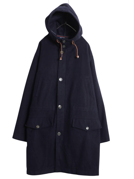 90s ポロ ラルフローレン メルトン ウール ハーフ コート メンズ XL / オールド フルジップ ロング フード パーカー ダッフル 大きいサイズ