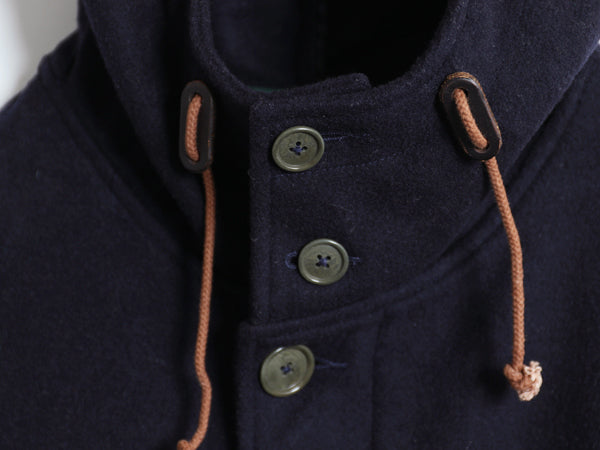 90s ポロ ラルフローレン メルトン ウール ハーフ コート メンズ XL / オールド フルジップ ロング フード パーカー ダッフル 大きいサイズ