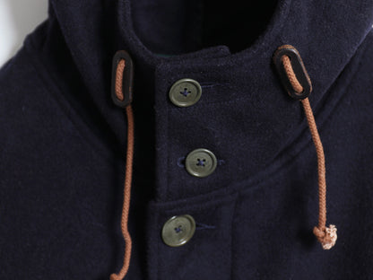 90s ポロ ラルフローレン メルトン ウール ハーフ コート メンズ XL / オールド フルジップ ロング フード パーカー ダッフル 大きいサイズ