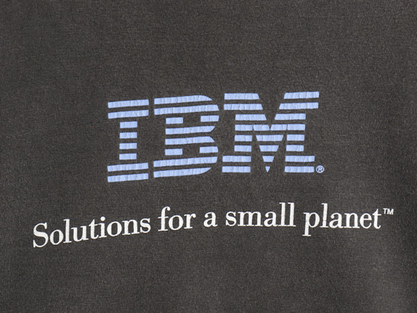 00s ★ IBM ロゴ プリント Tシャツ メンズ L / 古着 オールド 企業物 当時物 グラフィック コンピューター テック ヘビーウェイト ブラック