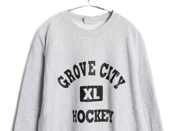 90s USA製 リー 両面 カレッジ プリント スウェット メンズ XL オールド ヘビーウェイト トレーナー 裏起毛 リバース タイプ 大きいサイズ