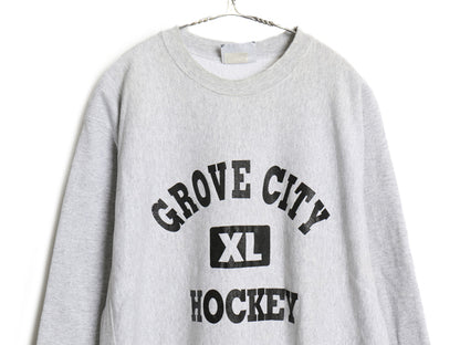 90s USA製 リー 両面 カレッジ プリント スウェット メンズ XL オールド ヘビーウェイト トレーナー 裏起毛 リバース タイプ 大きいサイズ