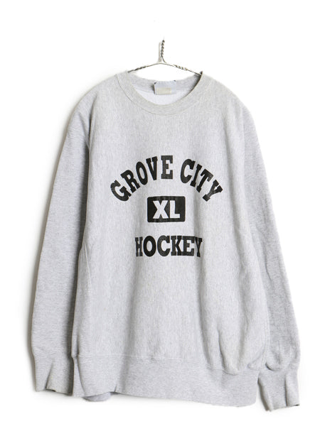 90s USA製 リー 両面 カレッジ プリント スウェット メンズ XL オールド ヘビーウェイト トレーナー 裏起毛 リバース タイプ 大きいサイズ