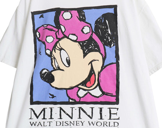 90s USA製 ミニー アート イラスト プリント Tシャツ メンズ レディース L / オールド ディズニー オフィシャル キャラクター グラフィック