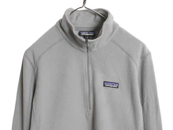 パタゴニア マイクロD ハーフジップ フリース プルオーバー レディース XL / 19年製 アウトドア ロンT 長袖Tシャツ ハイネック インナー 灰