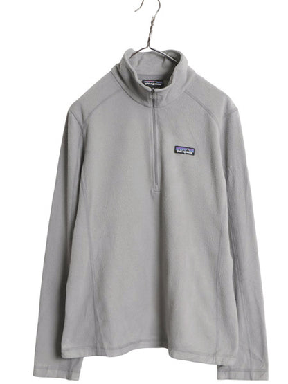 パタゴニア マイクロD ハーフジップ フリース プルオーバー レディース XL / 19年製 アウトドア ロンT 長袖Tシャツ ハイネック インナー 灰