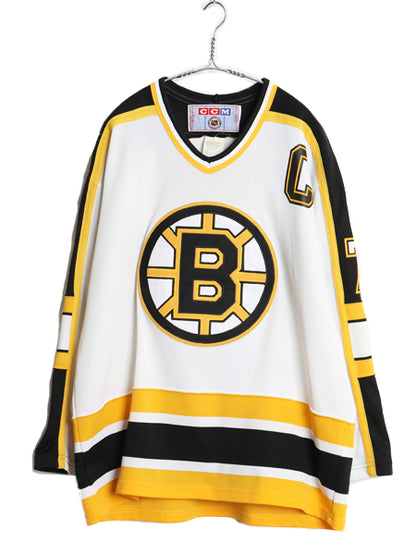 80s 90s ブルーインズ メッシュ ホッケー ジャージ メンズ L / ヴィンテージ NHL オフィシャル アイスホッケー ゲーム シャツ ユニフォーム