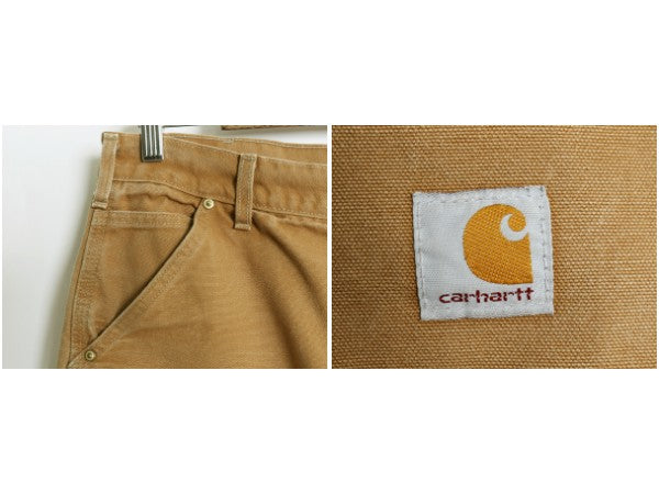 US企画 USA製 カーハート ダブルニー ダック ペインター パンツ メンズ 34 32 古着 B01 ワーク ルーズ ストレート ヘビーウェイト ブラウン
