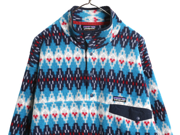 パタゴニア 総柄 シンチラ スナップT メンズ XL / 16年製 アウトドア プルオーバー フリース ジャケット ブルゾン ジャンパー 大きいサイズ