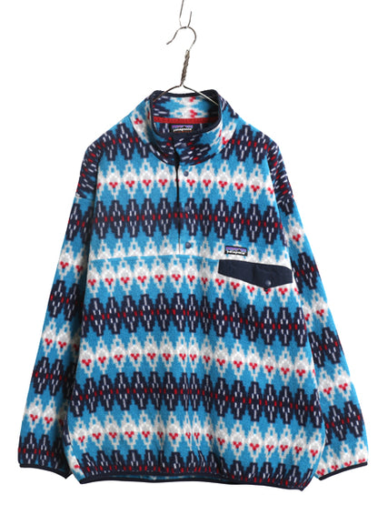 パタゴニア 総柄 シンチラ スナップT メンズ XL / 16年製 アウトドア プルオーバー フリース ジャケット ブルゾン ジャンパー 大きいサイズ