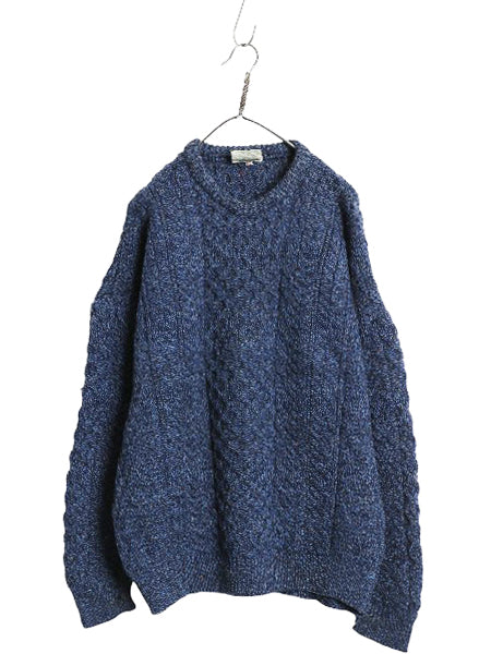 アイルランド製 Carraig Donn フィッシャーマン ウール ニット セーター メンズ レディース XL / アラン ケーブル ローゲージ 大きいサイズ