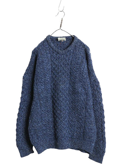 アイルランド製 Carraig Donn フィッシャーマン ウール ニット セーター メンズ レディース XL / アラン ケーブル ローゲージ 大きいサイズ