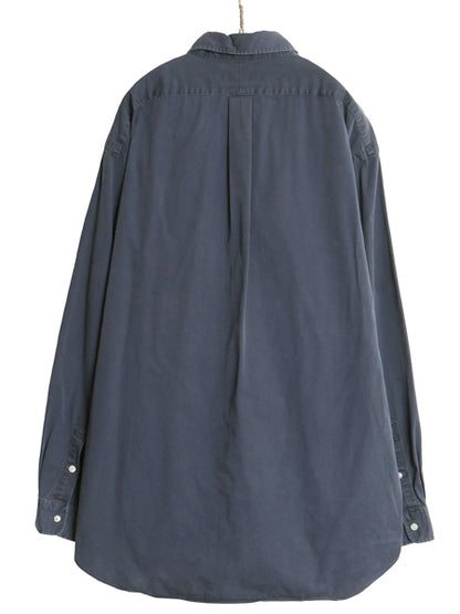 90s ラルフローレン 長袖 ボタンダウン シャツ メンズ XL オールド ポロ BLAKE コットン ワンポイント ポニー ネイビー 無地 大きいサイズ