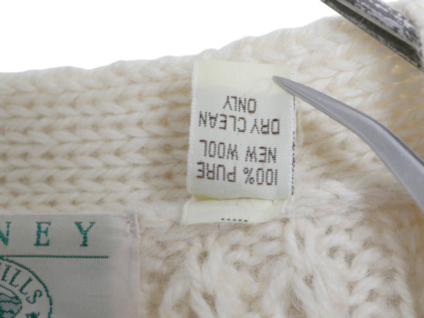 アイルランド製 フィッシャーマン ケーブル ニット ベスト メンズ XL 程/ ウール アラン ハンドメイド 手編み 前開き 重ね着 大きいサイズ