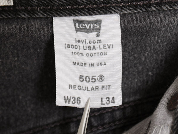 00s USA製 リーバイス 505 ブラック デニム パンツ メンズ 36 34 / オールド ジーンズ ジーパン スリム ストレート テーパード ボトムス 