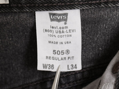 00s USA製 リーバイス 505 ブラック デニム パンツ メンズ 36 34 / オールド ジーンズ ジーパン スリム ストレート テーパード ボトムス 