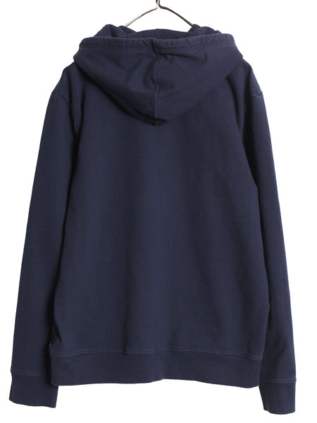 パタゴニア プリント スウェット フード パーカー メンズ L / 19年製 アウトドア トレーナー プルオーバー 裏起毛 ヘビーウェイト ネイビー