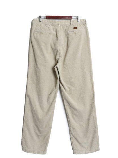 90s ポロ ラルフローレン 太畝 コーデュロイ パンツ 実寸 35 31 古着 オールド スラックス ストレート ツータック ヘビーウェイト ボトムス