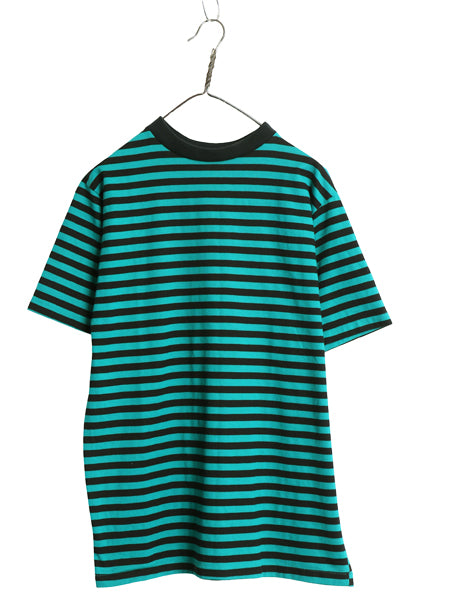 デッドストック 80s USA製 ボーダー 半袖 Tシャツ メンズ L 小さめ M ヴィンテージ シングルステッチ カットソー ツートン ヘビーウェイト