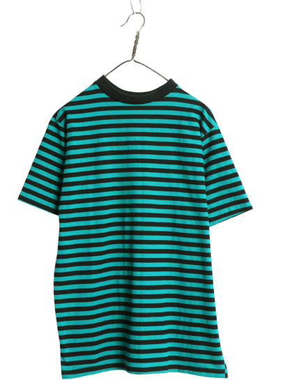 デッドストック 80s USA製 ボーダー 半袖 Tシャツ メンズ L 小さめ M ヴィンテージ シングルステッチ カットソー ツートン ヘビーウェイト