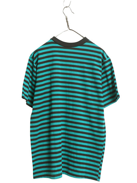 デッドストック 80s USA製 ボーダー 半袖 Tシャツ メンズ L 小さめ M ヴィンテージ シングルステッチ カットソー ツートン ヘビーウェイト