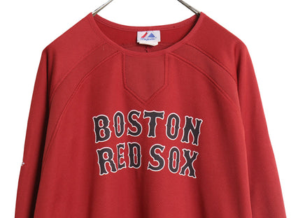 レッドソックス ジャージ プラクティス シャツ メンズ XL / MLB オフィシャル マジェスティック 裏 フリース ストレッチ 野球 大きいサイズ