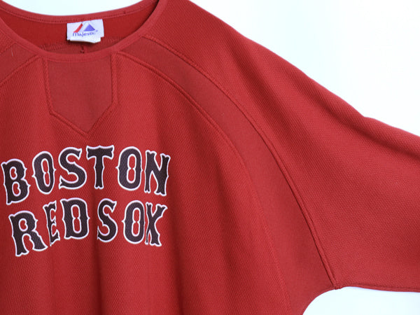 レッドソックス ジャージ プラクティス シャツ メンズ XL / MLB オフィシャル マジェスティック 裏 フリース ストレッチ 野球 大きいサイズ