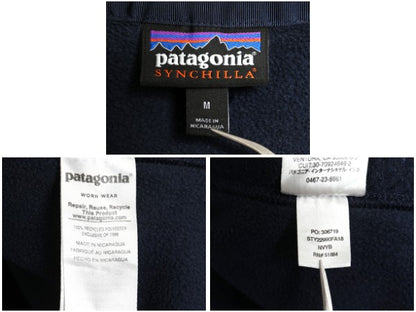 パタゴニア クラシック シンチラ フリース ジャケット メンズ М / 古着 18年製 ジャンパー ブルゾン アウトドア フルジップ ハイネック 紺