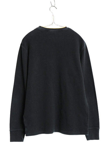 ポロ ラルフローレン 長袖 サーマル Tシャツ メンズ M / ロンT ワッフル コットン カットソー ワンポイント ストレッチ インナー ブラック