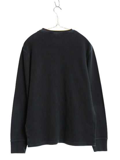 ポロ ラルフローレン 長袖 サーマル Tシャツ メンズ M / ロンT ワッフル コットン カットソー ワンポイント ストレッチ インナー ブラック