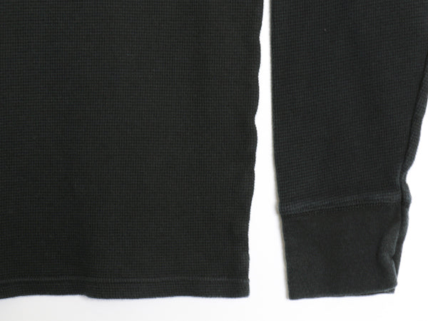 ポロ ラルフローレン 長袖 サーマル Tシャツ メンズ M / ロンT ワッフル コットン カットソー ワンポイント ストレッチ インナー ブラック
