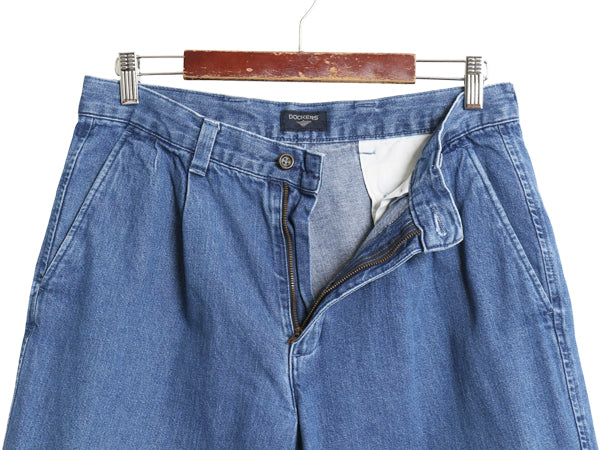 00s ドッカーズ リーバイス デニム ショートパンツ メンズ 32 / オールド コットン ショーツ ジーパン ジーンズ 短パン ツータック 半パン