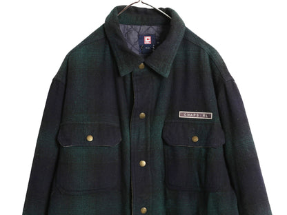 90s チャップス ラルフローレン チェック シャツ ジャケット メンズ M / オールド ブラックウォッチ アクリル ウール 混 中綿 キルティング