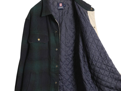 90s チャップス ラルフローレン チェック シャツ ジャケット メンズ M / オールド ブラックウォッチ アクリル ウール 混 中綿 キルティング