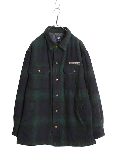 90s チャップス ラルフローレン チェック シャツ ジャケット メンズ M / オールド ブラックウォッチ アクリル ウール 混 中綿 キルティング